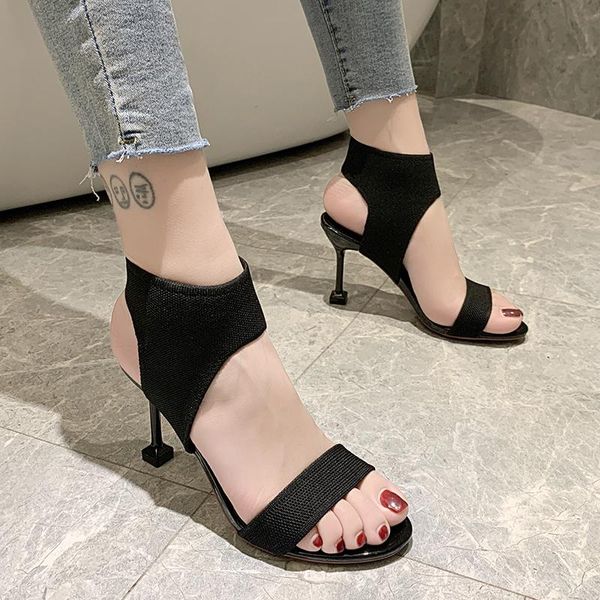 dress shoes 2021 women's sandles fish mouth fashion stretch knit high heels roman summer female sandals zapatos de mujer, Black
dress shoes 2021 women's sandles fish mouth fashion stretch knit high heels roman summer female sandals zapatos de mujer, Black