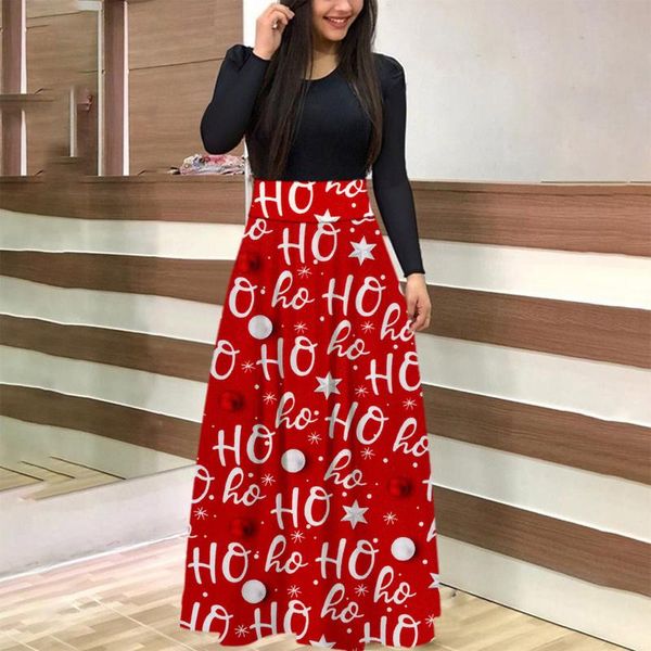 casual dresses christmas print dress women long sleeve ladies maxi vestido largo verano mujer for party, Black;gray
casual dresses christmas print dress women long sleeve ladies maxi vestido largo verano mujer for party, Black;gray