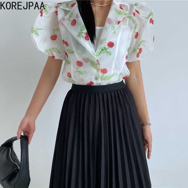 korejpaa women dress set korea chic fashion lapel print loose bubble sleeve shirt and high waist pleated long skirt suit 210526, White
korejpaa women dress set korea chic fashion lapel print loose bubble sleeve shirt and high waist pleated long skirt suit 210526, White