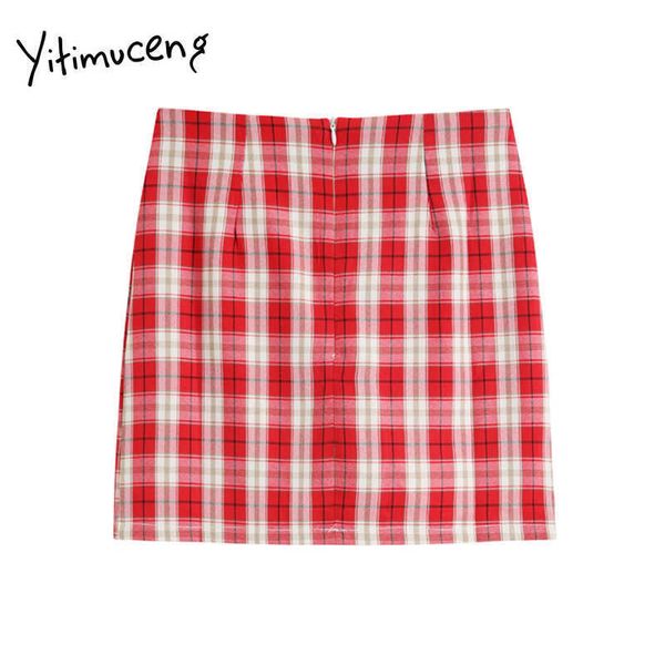 yitimuceng red plaid skirt woman mini skirts high waist lined checkerboard skinny a-line clothing spring summer streetwear 210601, Black
yitimuceng red plaid skirt woman mini skirts high waist lined checkerboard skinny a-line clothing spring summer streetwear 210601, Black
