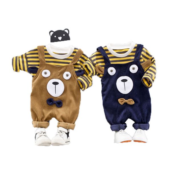 2021 new cartoon kids clothes sets spring autumn baby boys outfits long sleeve striped t-shirt+overall children clothing wpww, White
2021 new cartoon kids clothes sets spring autumn baby boys outfits long sleeve striped t-shirt+overall children clothing wpww, White