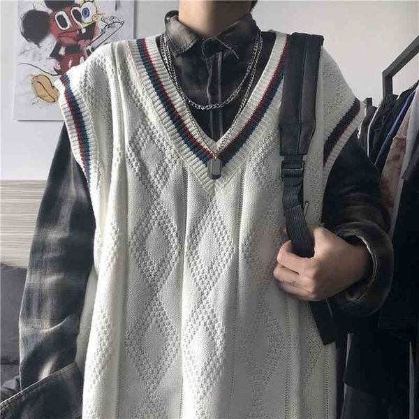 women's sweaters oversized knit sweater vest pullover v-necked sleeveless jumper harajuku early 2000s fashion clothes vintage sweater 8, White;black
women's sweaters oversized knit sweater vest pullover v-necked sleeveless jumper harajuku early 2000s fashion clothes vintage sweater 8, White;black