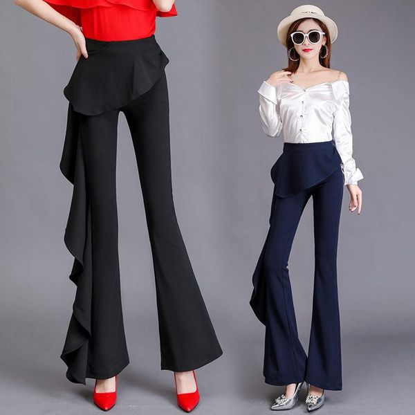 women's pants & capris 2021 spring autumn women personality ruffled patchwork flare office ladies elegant zipper high wiast trousers o3, Black;white
women's pants & capris 2021 spring autumn women personality ruffled patchwork flare office ladies elegant zipper high wiast trousers o3, Black;white