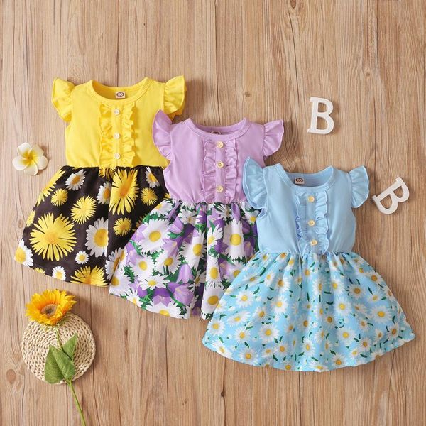 girl's dresses toddler baby girls dress summer sleeveless ruffles sleeve cute small daisy floral printed blue skirt princess clothes, Red;yellow
girl's dresses toddler baby girls dress summer sleeveless ruffles sleeve cute small daisy floral printed blue skirt princess clothes, Red;yellow