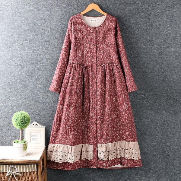 casual dresses vintage single breasted floral print long sleeve rustic flowers cotton yarn layers dress 2021 autumn, Black;gray
casual dresses vintage single breasted floral print long sleeve rustic flowers cotton yarn layers dress 2021 autumn, Black;gray