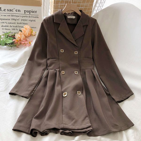temperament suit dress korean version net red temperament ins autumn lapel double row button high waist a-line pleated shows thin short skir, Black;gray
temperament suit dress korean version net red temperament ins autumn lapel double row button high waist a-line pleated shows thin short skir, Black;gray