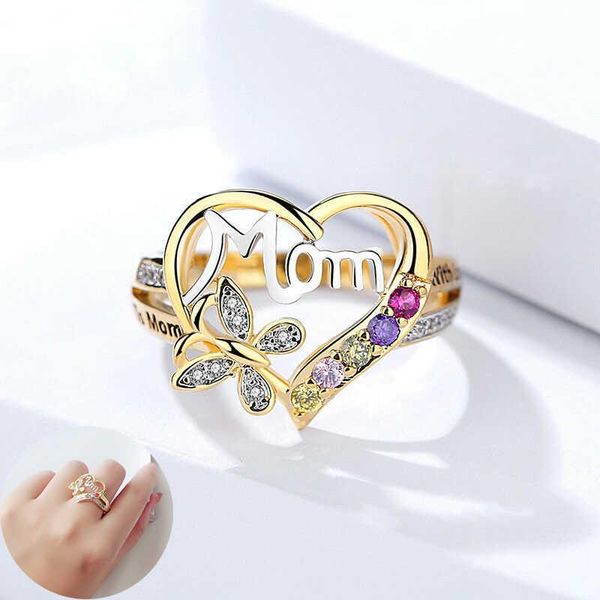 cluster rings mom butterfly shaped heart multicolor yellow gold silver ring jewelry for gifts, Golden;silver
cluster rings mom butterfly shaped heart multicolor yellow gold silver ring jewelry for gifts, Golden;silver