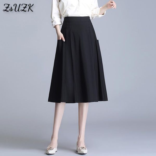 skirts women solid a-line spring summer elastic high waist female mid-long nylon cotton korea pocket skirt office lady, Black
skirts women solid a-line spring summer elastic high waist female mid-long nylon cotton korea pocket skirt office lady, Black