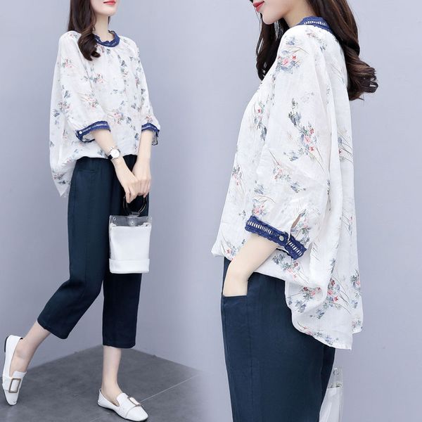 2021 new women casual suits office lady elegant spring summer half sleeve fashion printed width leg pants female sets 2 pieces 8qsy, Gray
2021 new women casual suits office lady elegant spring summer half sleeve fashion printed width leg pants female sets 2 pieces 8qsy, Gray