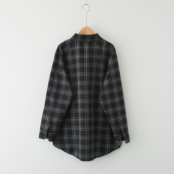 autumn vintage long women black plaid shirt 2021 korean big size loose cotton and linen blouse student ladies kyyh, Black;gray
autumn vintage long women black plaid shirt 2021 korean big size loose cotton and linen blouse student ladies kyyh, Black;gray