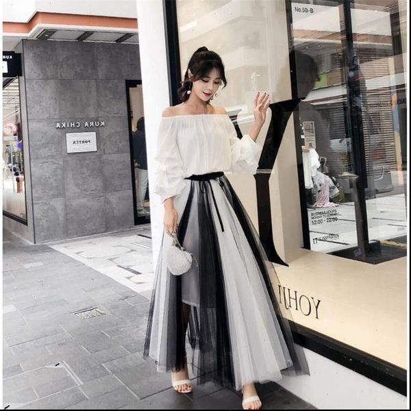 summer new mesh patchwork long skirts black white panelled a lined women skirts high waist fashion skirts
summer new mesh patchwork long skirts black white panelled a lined women skirts high waist fashion skirts