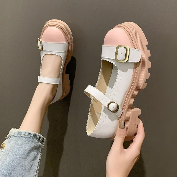 dress shoes pumps lolita style round toe buckle strap retro female loafers casual solid color spring wedges, Black
dress shoes pumps lolita style round toe buckle strap retro female loafers casual solid color spring wedges, Black