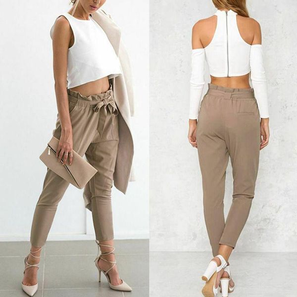 women's pants & capris fashion high waist casual drawstring elastic long pencil trousers elegant skinny pleated soft summer bodycon, Black;white
women's pants & capris fashion high waist casual drawstring elastic long pencil trousers elegant skinny pleated soft summer bodycon, Black;white