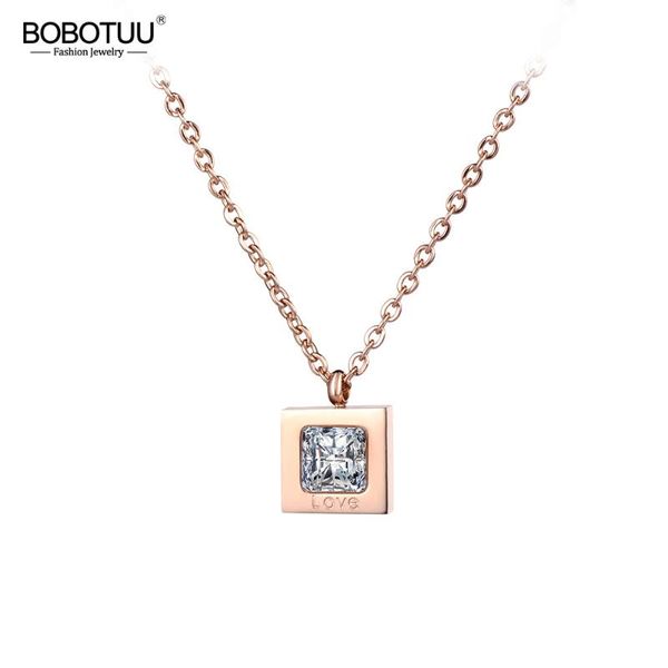 pendant necklaces bobotuu fashion necklace rose gold color collarbone chain cz square for women stainless steel jewelry bn18242, Silver
pendant necklaces bobotuu fashion necklace rose gold color collarbone chain cz square for women stainless steel jewelry bn18242, Silver
