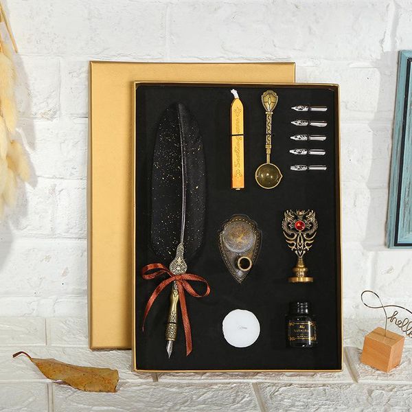 dip pen retro sprinkle gold feather pen student dip is suitable for birthday gift box
dip pen retro sprinkle gold feather pen student dip is suitable for birthday gift box