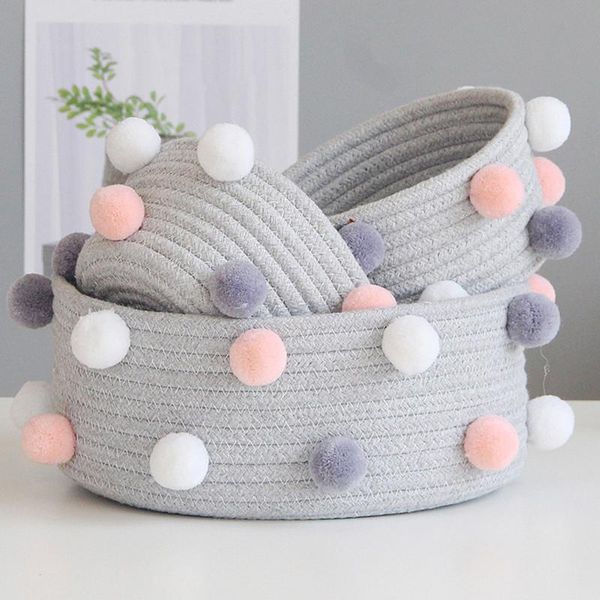 storage baskets 1pcs cotton pom basket handmade woven dirty laundry kids toys desk sundries organizer
storage baskets 1pcs cotton pom basket handmade woven dirty laundry kids toys desk sundries organizer