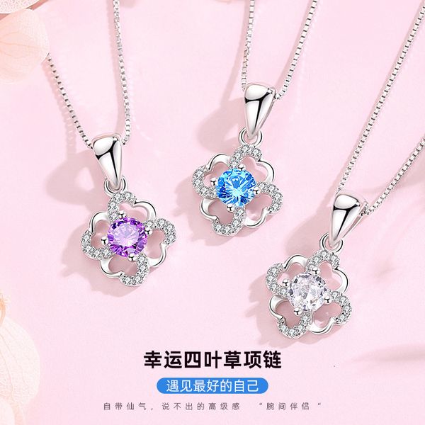 jewelry highly quality women party wedding lovers gifts925 sterling silver clover pendant necklace, women's clavicle chain with diamond
jewelry highly quality women party wedding lovers gifts925 sterling silver clover pendant necklace, women's clavicle chain with diamond