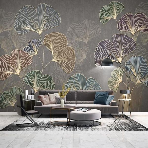 milofi customized 3d printing wallpaper mural modern line relief ginkgo leaf tv sofa background wall wall covering
milofi customized 3d printing wallpaper mural modern line relief ginkgo leaf tv sofa background wall wall covering