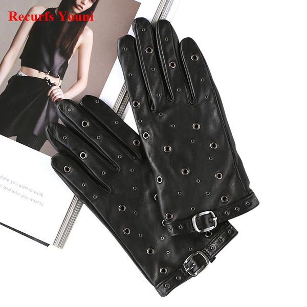 five fingers gloves lambskin women' real leather circular ring rivet touch screen thin motorcycle mittensdriving mujer chic punk acc, Blue;gray
five fingers gloves lambskin women' real leather circular ring rivet touch screen thin motorcycle mittensdriving mujer chic punk acc, Blue;gray