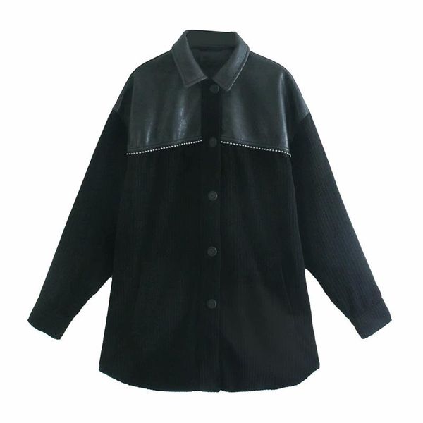 2021 autumn vintage loose women jackets coats long sleeve spliced new fashion shirts jacket female corduroy jacket outerwear, Black;brown
2021 autumn vintage loose women jackets coats long sleeve spliced new fashion shirts jacket female corduroy jacket outerwear, Black;brown
