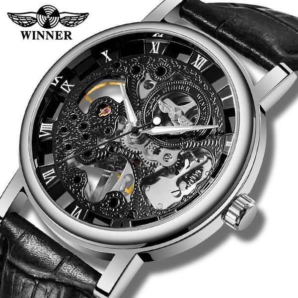 casual winner hand wind mechanical watch men leather strap steel skeleton wristwatch gifts for relogio masculino wristwatches, Slivery;brown
casual winner hand wind mechanical watch men leather strap steel skeleton wristwatch gifts for relogio masculino wristwatches, Slivery;brown