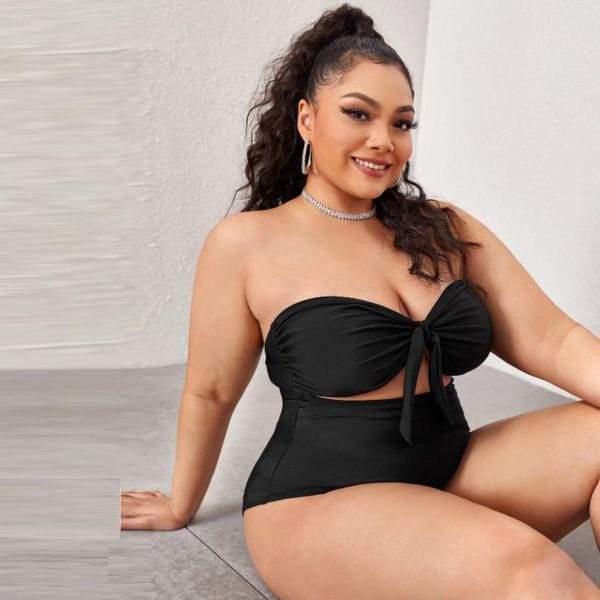 women's swimwear swimsuits plus size split type ruched tummy control bathing suit bikini halter tie high waist set, White;black
women's swimwear swimsuits plus size split type ruched tummy control bathing suit bikini halter tie high waist set, White;black