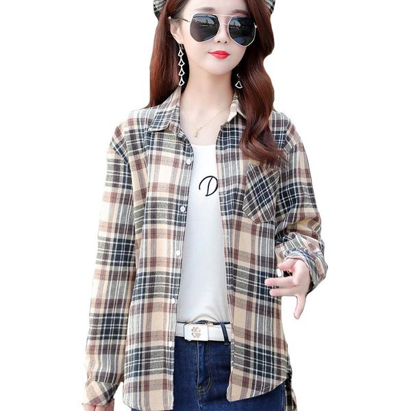 women's blouses & shirts 2021 plaid plus size xxxl female cotton blouse long sleeve checkered shirt slim turn-down collar blusas femini, White
women's blouses & shirts 2021 plaid plus size xxxl female cotton blouse long sleeve checkered shirt slim turn-down collar blusas femini, White