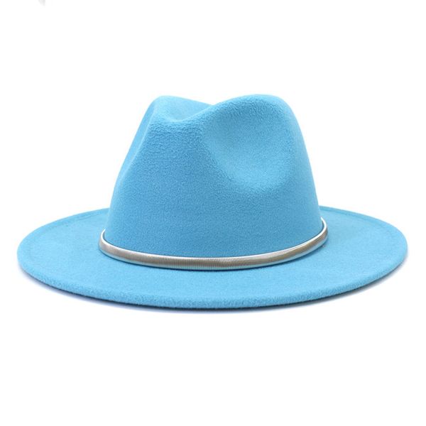 winter women hat wool felt fedora hats with chain green solid women men wide brim jazz party formal hat, Blue;gray
winter women hat wool felt fedora hats with chain green solid women men wide brim jazz party formal hat, Blue;gray
