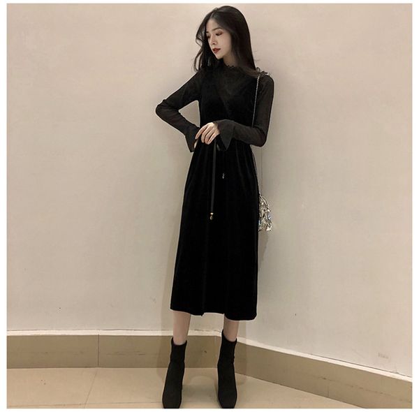 2021 new gold women's vintage velour es black lace sling female vestido slim elegant party womens clothing wxf740 n1kn, Black;gray
2021 new gold women's vintage velour es black lace sling female vestido slim elegant party womens clothing wxf740 n1kn, Black;gray