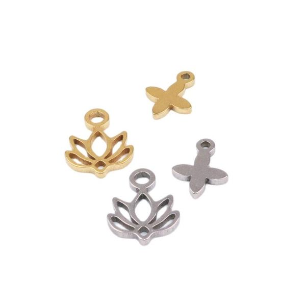 charms 10pcs wholesell stainless steel lotus pendant diy necklace earrings bracelets unfading colorless 2 colors, Bronze;silver
charms 10pcs wholesell stainless steel lotus pendant diy necklace earrings bracelets unfading colorless 2 colors, Bronze;silver