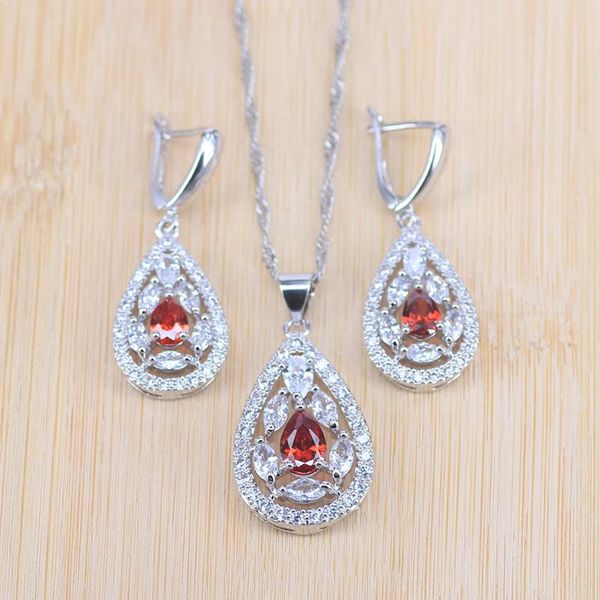 earrings & necklace risenj white cz red cubic zircon silver color jewelry set water drop square for women pretty gift
earrings & necklace risenj white cz red cubic zircon silver color jewelry set water drop square for women pretty gift