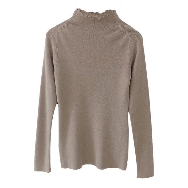 women's sweaters slim ruffle neck sweater women knitted simple layering knitwear fall winter solid colors, White;black
women's sweaters slim ruffle neck sweater women knitted simple layering knitwear fall winter solid colors, White;black