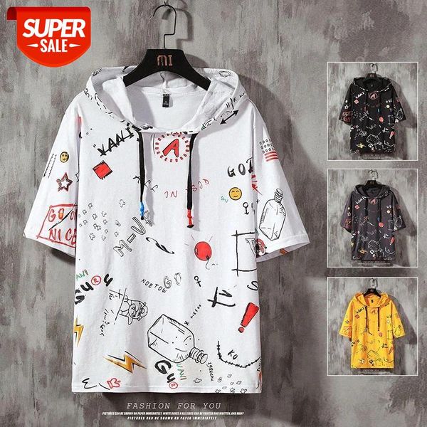 mens tees summer print short sleeve with hooded t shirt hip hop streetwear sports wear tshirt #il07, White;black
mens tees summer print short sleeve with hooded t shirt hip hop streetwear sports wear tshirt #il07, White;black