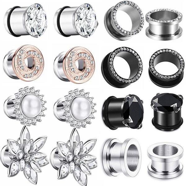 other 6/8/12pcs set stainless steel ear gauge crystal tunnel plug lot zircon piercing oreja dilatacione, Slivery;golden
other 6/8/12pcs set stainless steel ear gauge crystal tunnel plug lot zircon piercing oreja dilatacione, Slivery;golden