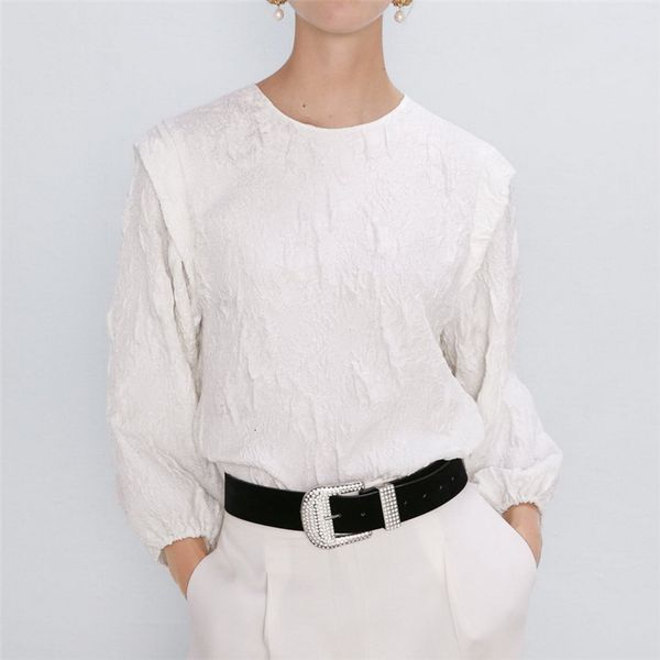 2021 new autumn shirt solid color jacquard heing personality elegant bubble sleeves simple chic ladies w9zw, White
2021 new autumn shirt solid color jacquard heing personality elegant bubble sleeves simple chic ladies w9zw, White
