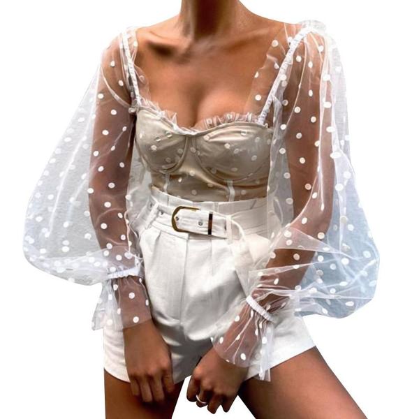 women's blouses & shirts women elegant lace patchwork 2021 autumn ruffle skinny tunic fashion lady dot blusa feminina zanzea party, White
women's blouses & shirts women elegant lace patchwork 2021 autumn ruffle skinny tunic fashion lady dot blusa feminina zanzea party, White