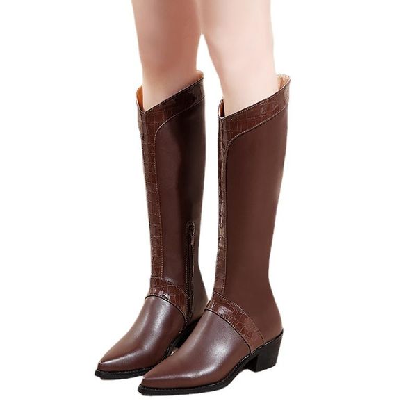 boots 2021 style leather women knee high square toe zip footwear low heels female riding boot woman long big size36-43, Black
boots 2021 style leather women knee high square toe zip footwear low heels female riding boot woman long big size36-43, Black