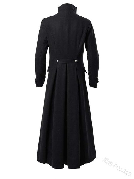 men's wool & blends men long summer lapels solid color coat overcoat casual fashion button single-breasted trench, Black
men's wool & blends men long summer lapels solid color coat overcoat casual fashion button single-breasted trench, Black