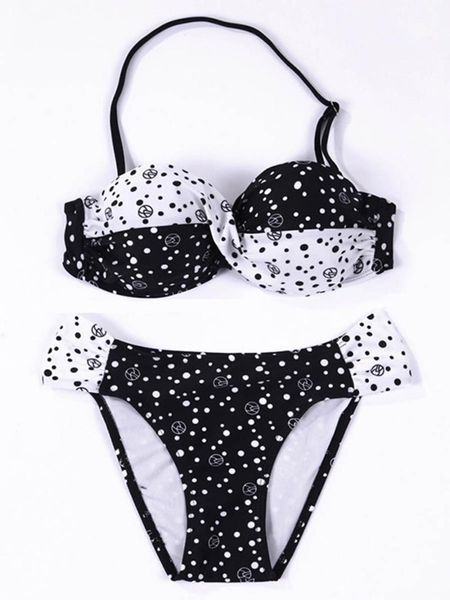 women's swimwear polka dot bikini 2021 push up set strapless women micro swimsuit female biquini beach two-piece sets, White;black
women's swimwear polka dot bikini 2021 push up set strapless women micro swimsuit female biquini beach two-piece sets, White;black