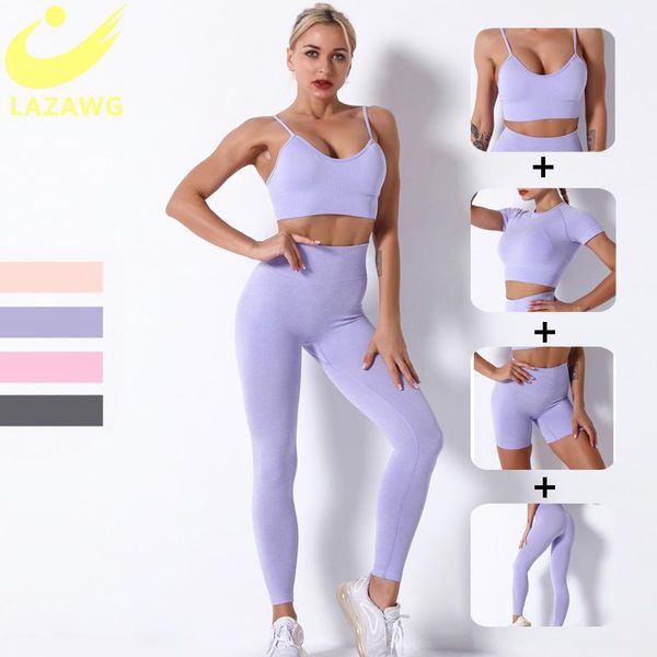yoga outfit lazawg 4pcs seamless sports set women sets crop t-shirt bra legging high waist solid workout leggings gym fitness suits
yoga outfit lazawg 4pcs seamless sports set women sets crop t-shirt bra legging high waist solid workout leggings gym fitness suits