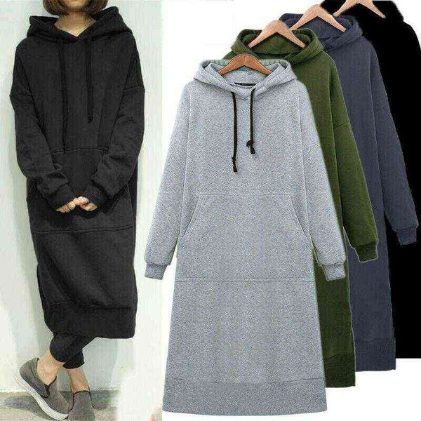 women loose long hoodie casual solid color hooded sweatshirts student's autumn winter baggy pullover oversized sweatshirt dress, Black
women loose long hoodie casual solid color hooded sweatshirts student's autumn winter baggy pullover oversized sweatshirt dress, Black