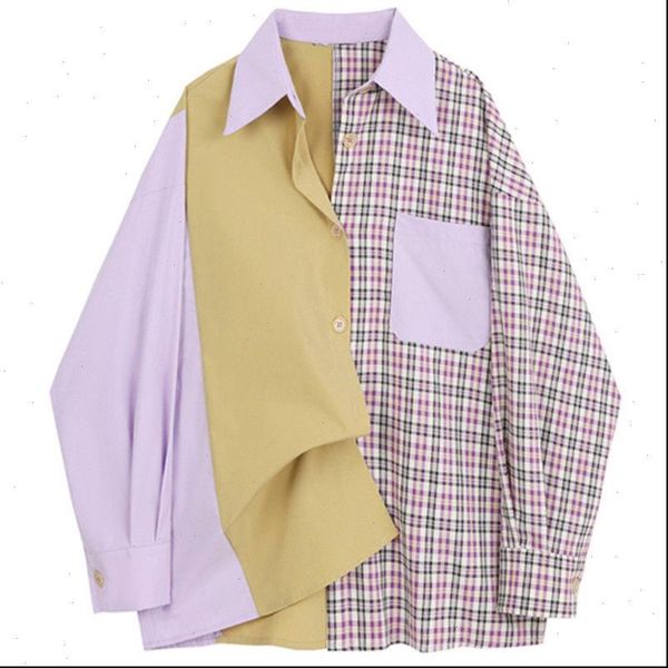 plaid shirts women fashion autumn splice print button up shirt long sleeve casual loose oversized blouse women, White
plaid shirts women fashion autumn splice print button up shirt long sleeve casual loose oversized blouse women, White