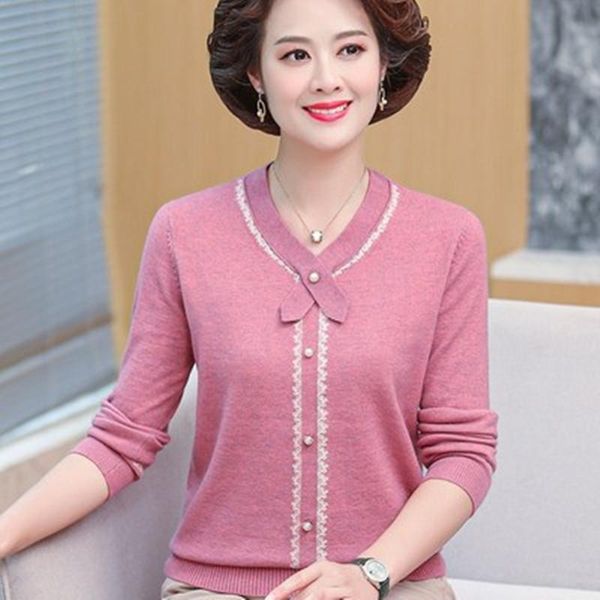 women's sweaters single-breasted solid color fashion sweater loose middle-age elderly women oversize autumn winter vintage knitted pull, White;black
women's sweaters single-breasted solid color fashion sweater loose middle-age elderly women oversize autumn winter vintage knitted pull, White;black