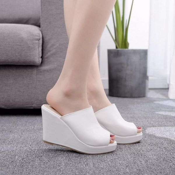 slippers women shoes summer fashion leisure slipper fish mouth high heel sandals thick bottom wedge platform beach, Black
slippers women shoes summer fashion leisure slipper fish mouth high heel sandals thick bottom wedge platform beach, Black