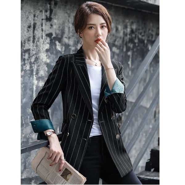 women's suits & blazers blazer women striped suit jacket spring and autumn loose casual large size black veste femme, White;black
women's suits & blazers blazer women striped suit jacket spring and autumn loose casual large size black veste femme, White;black