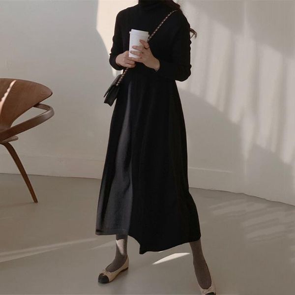 casual dresses 2021 autumn solid color knitted dress fashion japanese long sleeves turtleneck temperament loose women's, Black;gray
casual dresses 2021 autumn solid color knitted dress fashion japanese long sleeves turtleneck temperament loose women's, Black;gray
