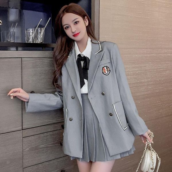 clothing sets herstory women 2021 autumn college style fashion suit three-piece jacket student pleated skirt blouse, White
clothing sets herstory women 2021 autumn college style fashion suit three-piece jacket student pleated skirt blouse, White