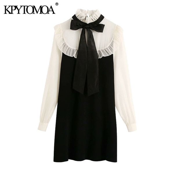 kpytomoa women fashion with tied organza patchwork knitted mini dress vintage high collar long sleeve female dresses mujer 210309, Black;gray
kpytomoa women fashion with tied organza patchwork knitted mini dress vintage high collar long sleeve female dresses mujer 210309, Black;gray