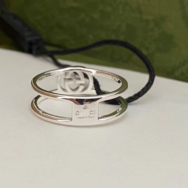 double s925 hollow out narrow version men's and same style personalized fashion couple ring women's, Silver
double s925 hollow out narrow version men's and same style personalized fashion couple ring women's, Silver