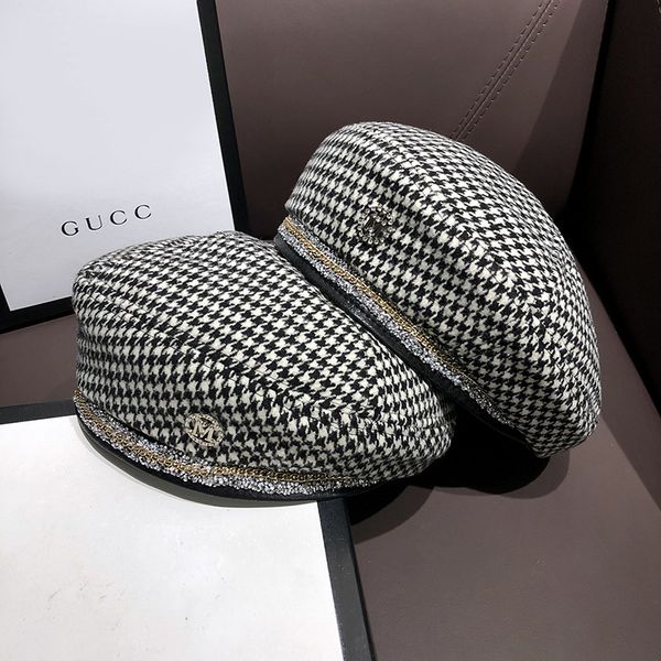light luxury small fragrant wind beret children's thousand bird lattice english octagonal hat net red autumn and winter wool tweed pain, Blue;gray
light luxury small fragrant wind beret children's thousand bird lattice english octagonal hat net red autumn and winter wool tweed pain, Blue;gray